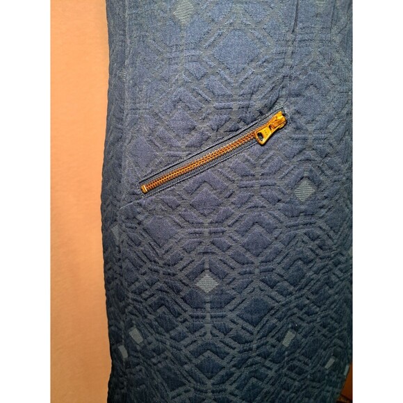 J.Crew Jacquard Sleeveless Zip-Pocket Shift Mini Dress Peacock Blue B9431 Size S - Picture 3 of 11